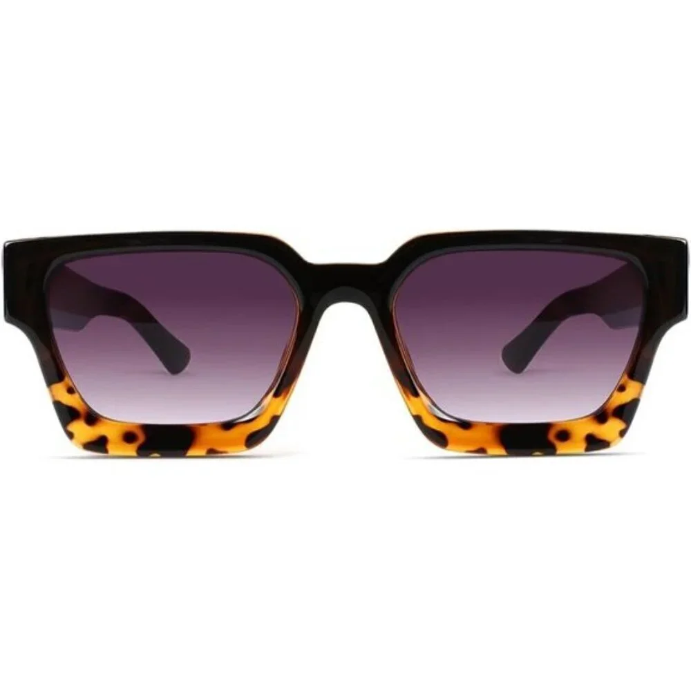 ⚡Men A-Leopard Fashion Thick Trendy Square Shades Rectangle Designer SunGlasses